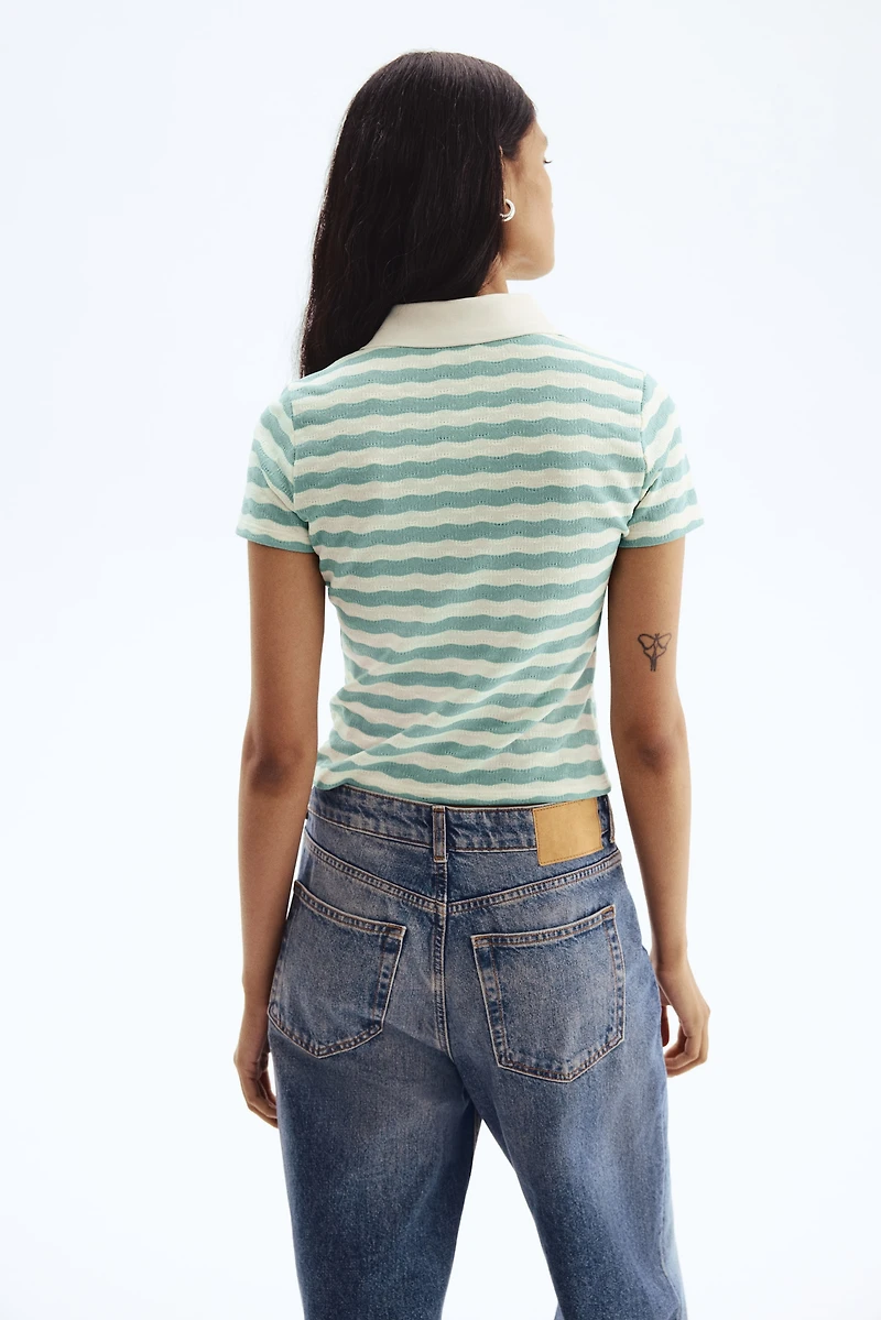 Textured-Knit Polo Shirt