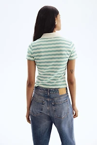 Textured-Knit Polo Shirt