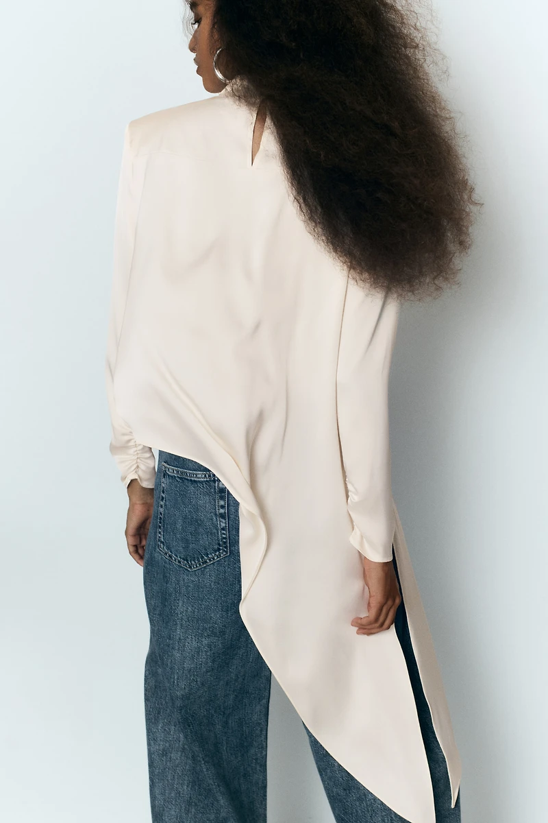 Tie-Detail Satin Blouse