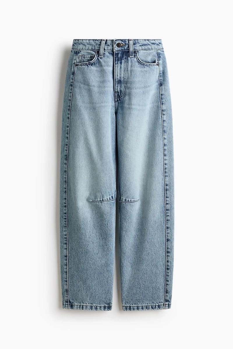 High-Waist Barrel Ankle Jeans
