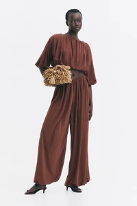Draped Balloon-Leg Pants