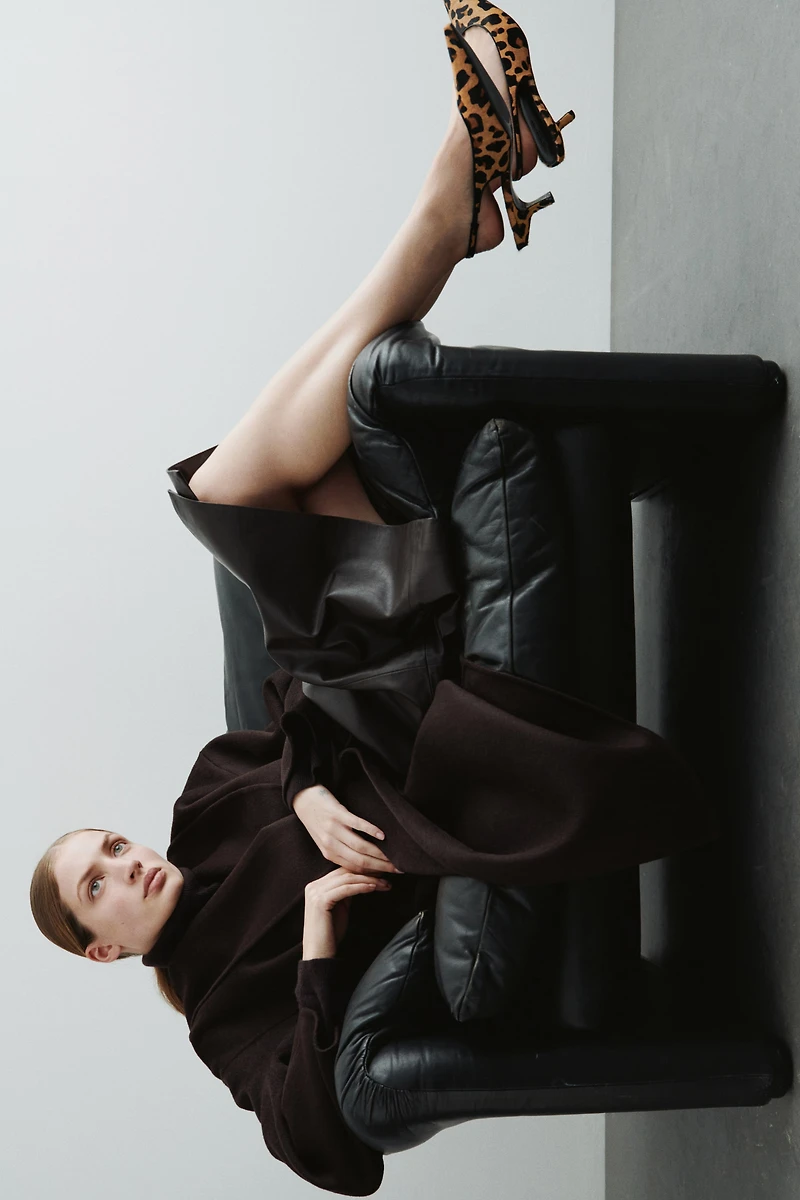 Kitten-Heeled Leather Slingbacks