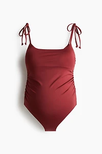 MAMA Padded-Cup Tie-Shoulder-Strap Swimsuit