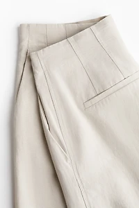 Wide-Leg Linen-Blend Pants