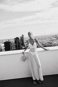 Crochet-Look Maxi Dress