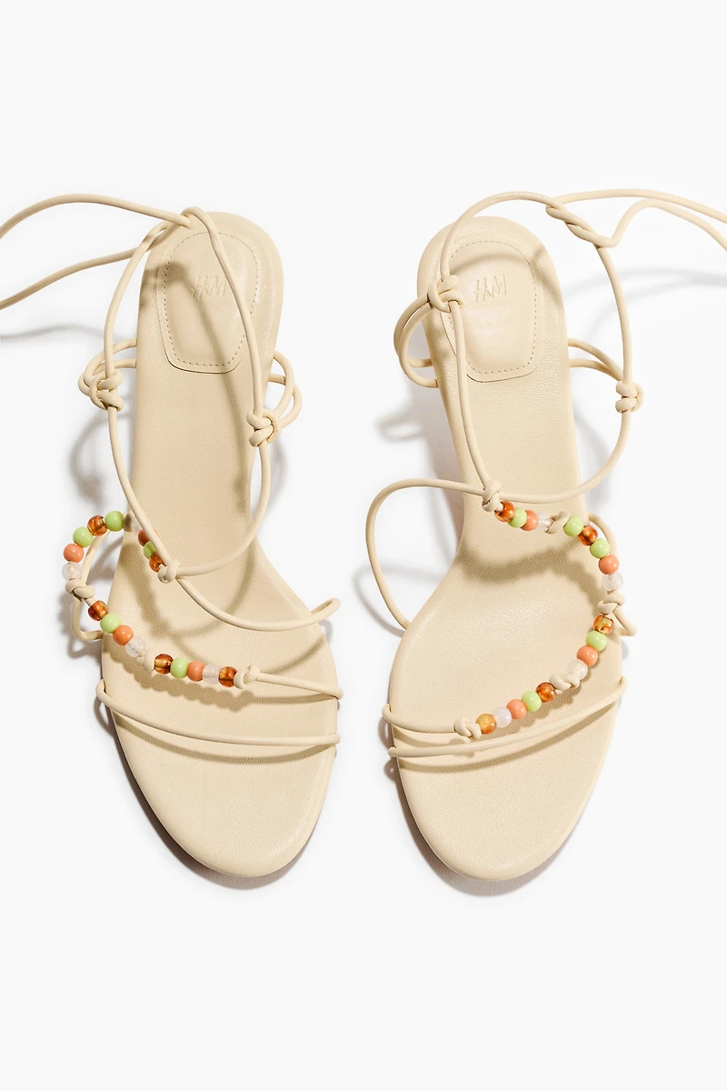 Kitten-Heeled Strappy Sandals
