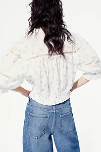 Blouse en coton avec plis nervure