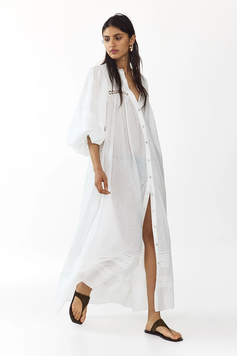 Oversized Tie-Belt Tunic Dress