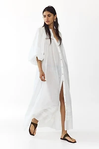 Oversized Tie-Belt Tunic Dress