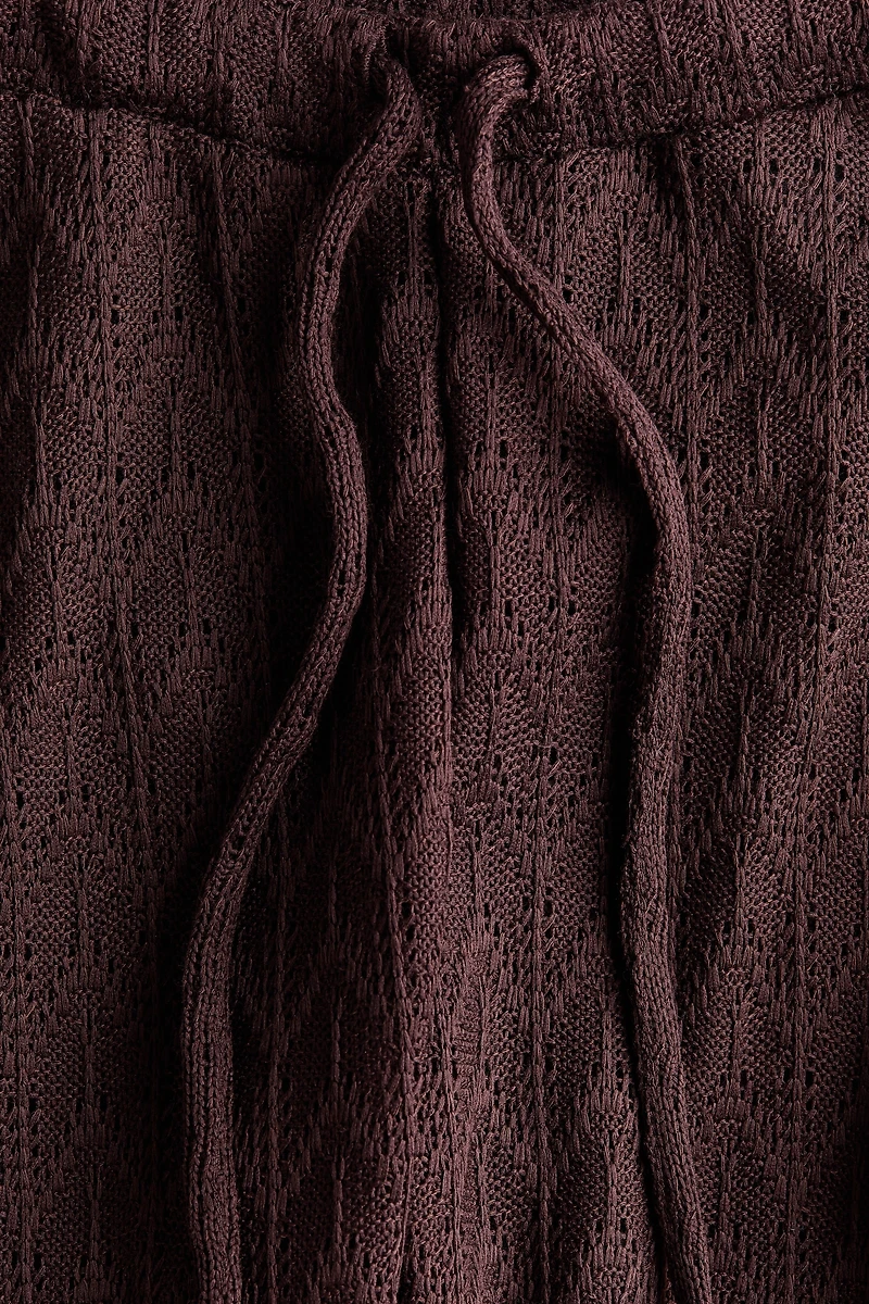 Pantalon à cordon MAMA en tricot pointelle