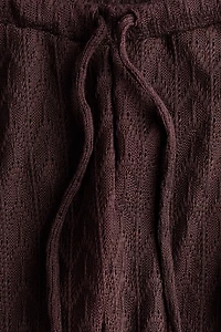 Pantalon à cordon MAMA en tricot pointelle