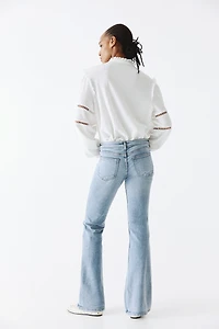 Low Rise Flared Leg Jeans