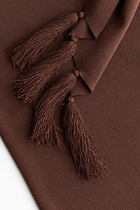 One-Shoulder Scarf-Detail Knit Top