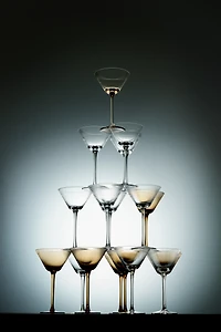 Lot de 4 verres à cocktail rainurées