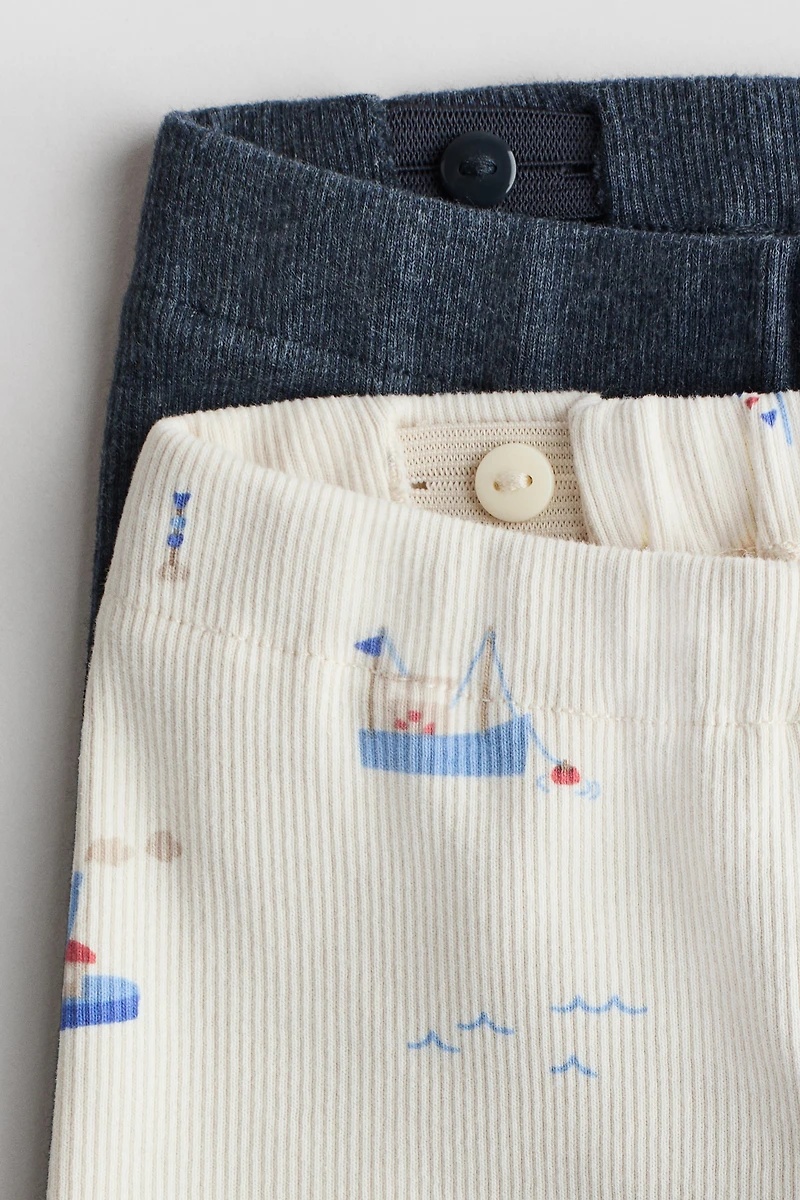 2-pack Ribbed Cotton Leggings