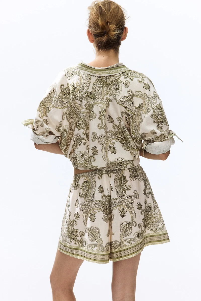 Linen-Blend Shorts