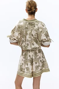 Linen-Blend Shorts
