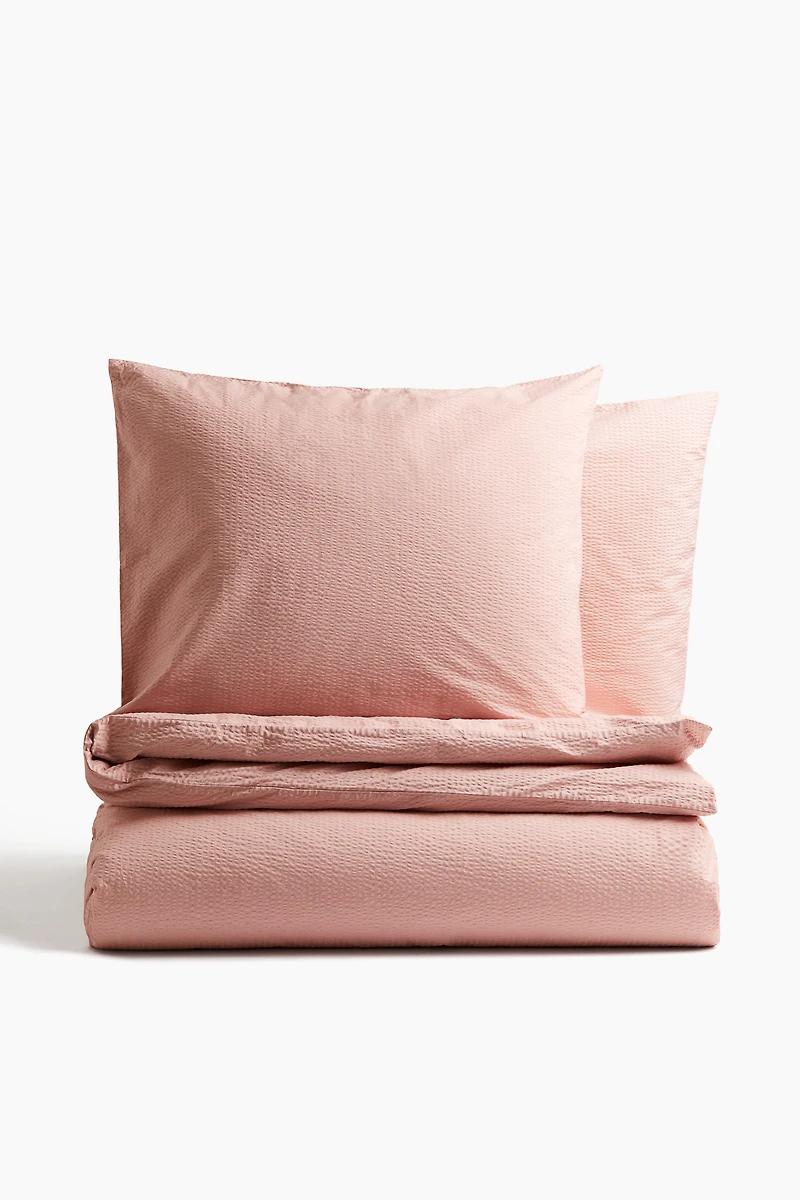 Seersucker King/Queen Duvet Cover Set