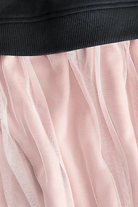 Sweatshirt Dress with Tulle Skirt