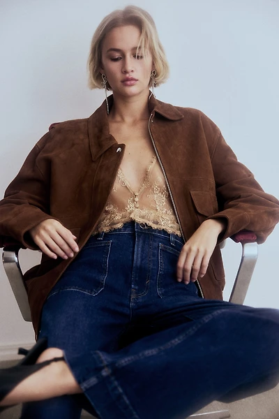 Jean large taille haute