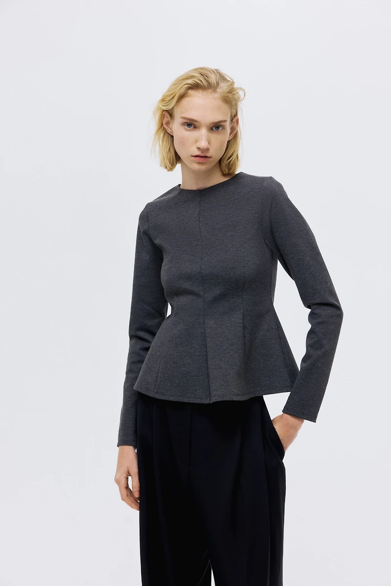 Haut péplum en jersey