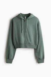 Short Hooded Sweatshirt Jacket