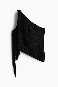 Embellished One-Shoulder Top