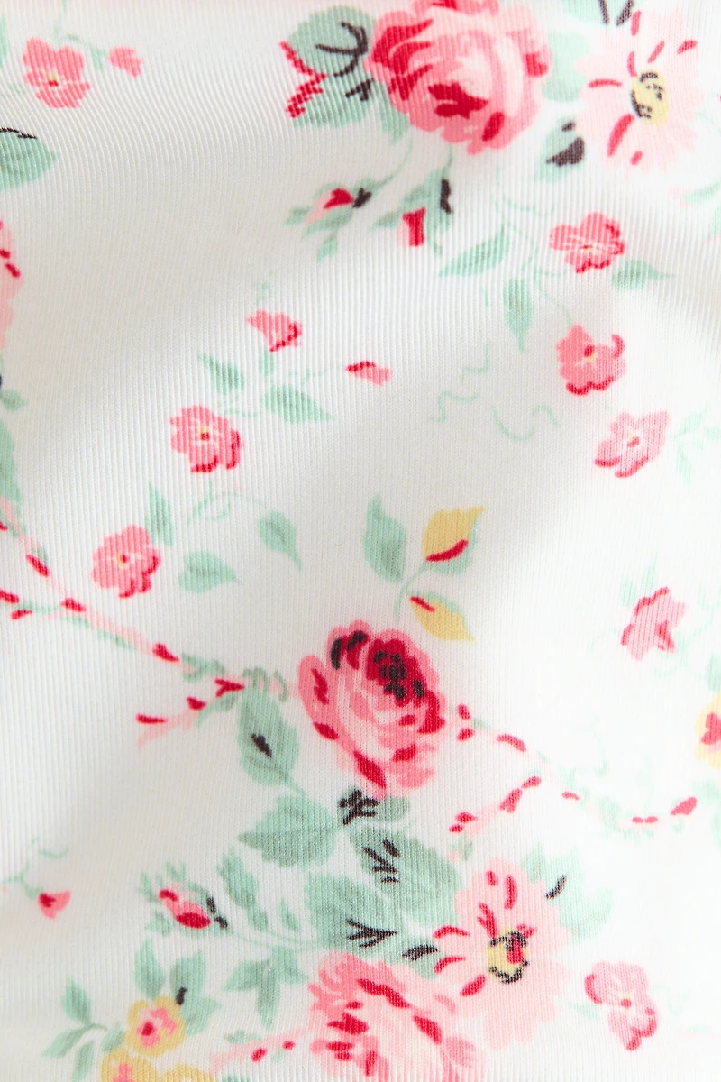 Patterned Smock-Detail Two-Piece Swimsuit