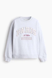Sweatshirt with Text Motif