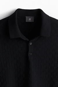 Slim Fit Textured-knit Polo Shirt