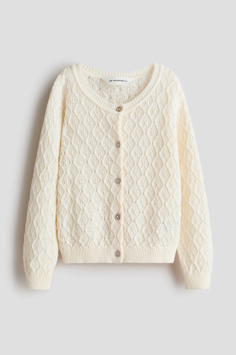 Pointelle-Knit Cotton Cardigan