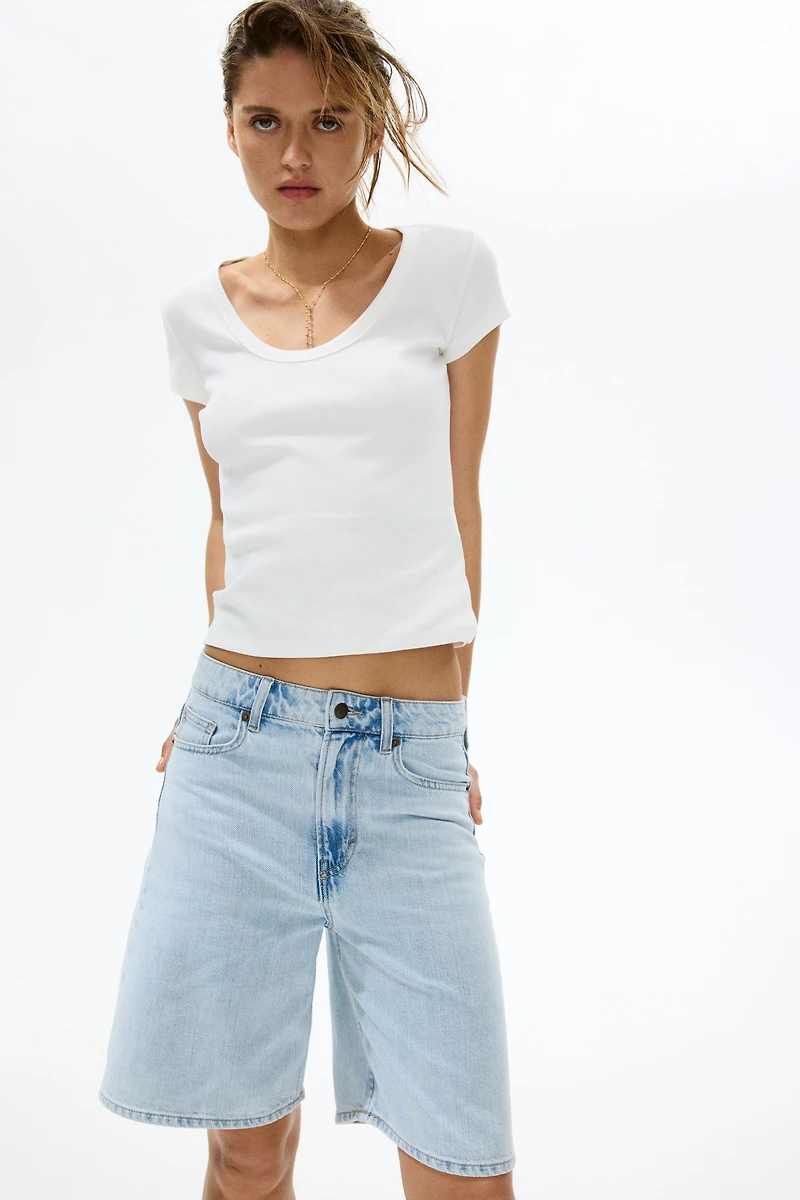 Denim Bermuda Shorts