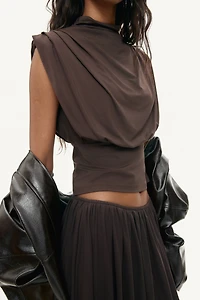 Haut à col cheminée en viscose