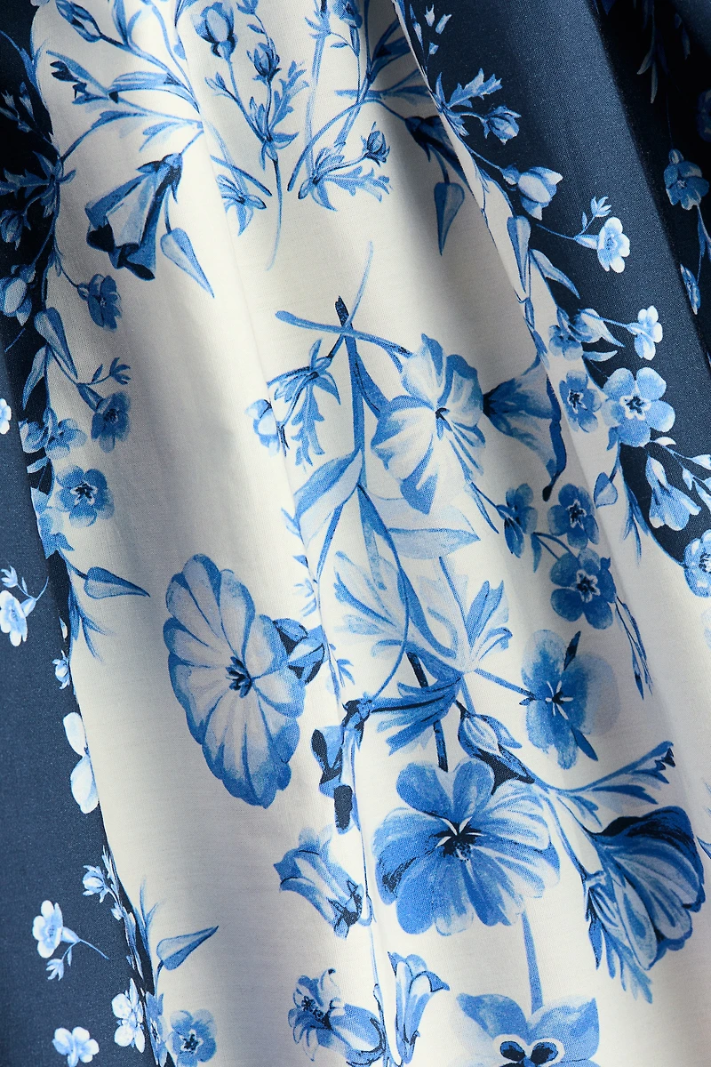 Flared-Skirt Poplin Dress