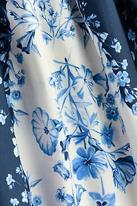 Flared-Skirt Poplin Dress