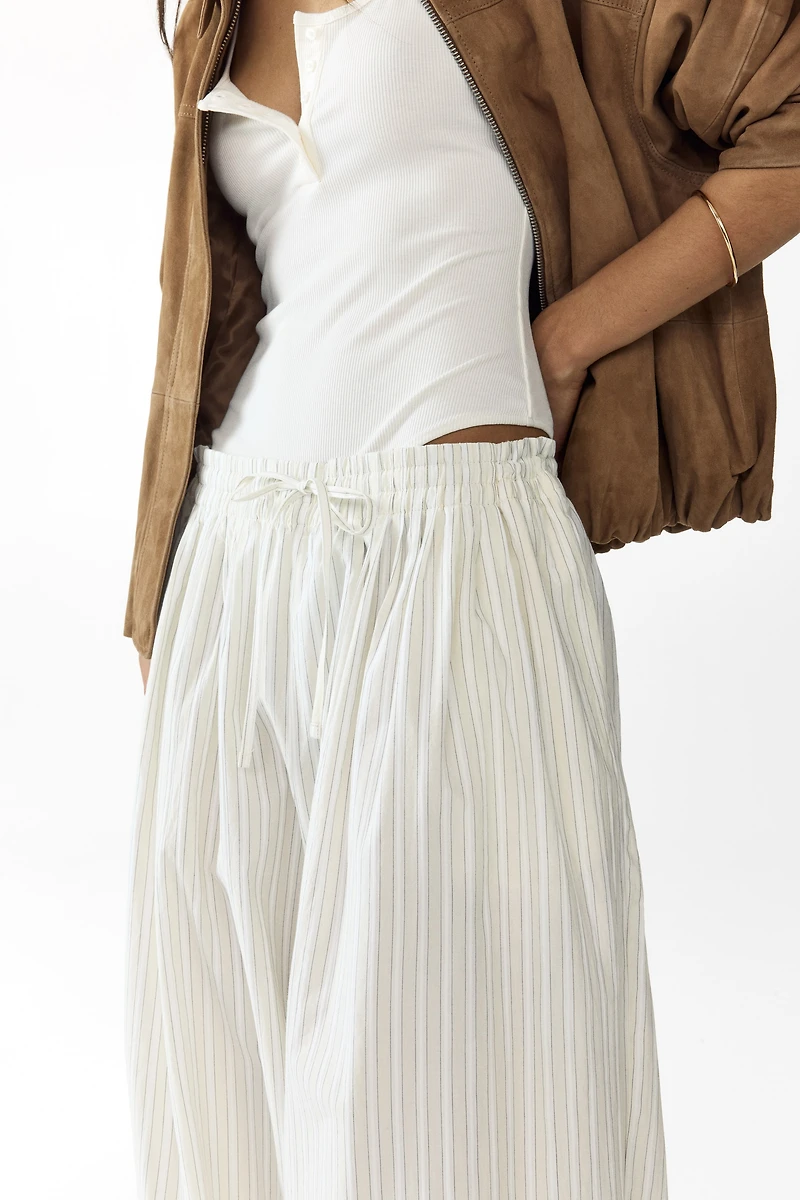 Cotton Balloon-Leg Pants