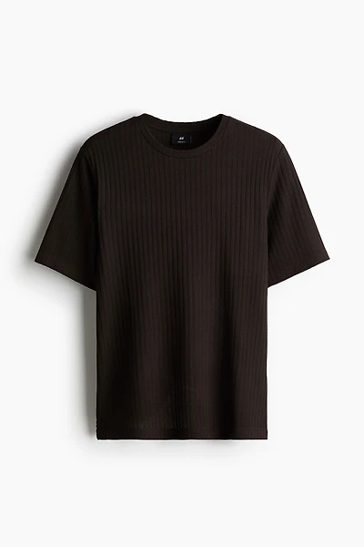 Regular-Fit Rib-Knit T-Shirt