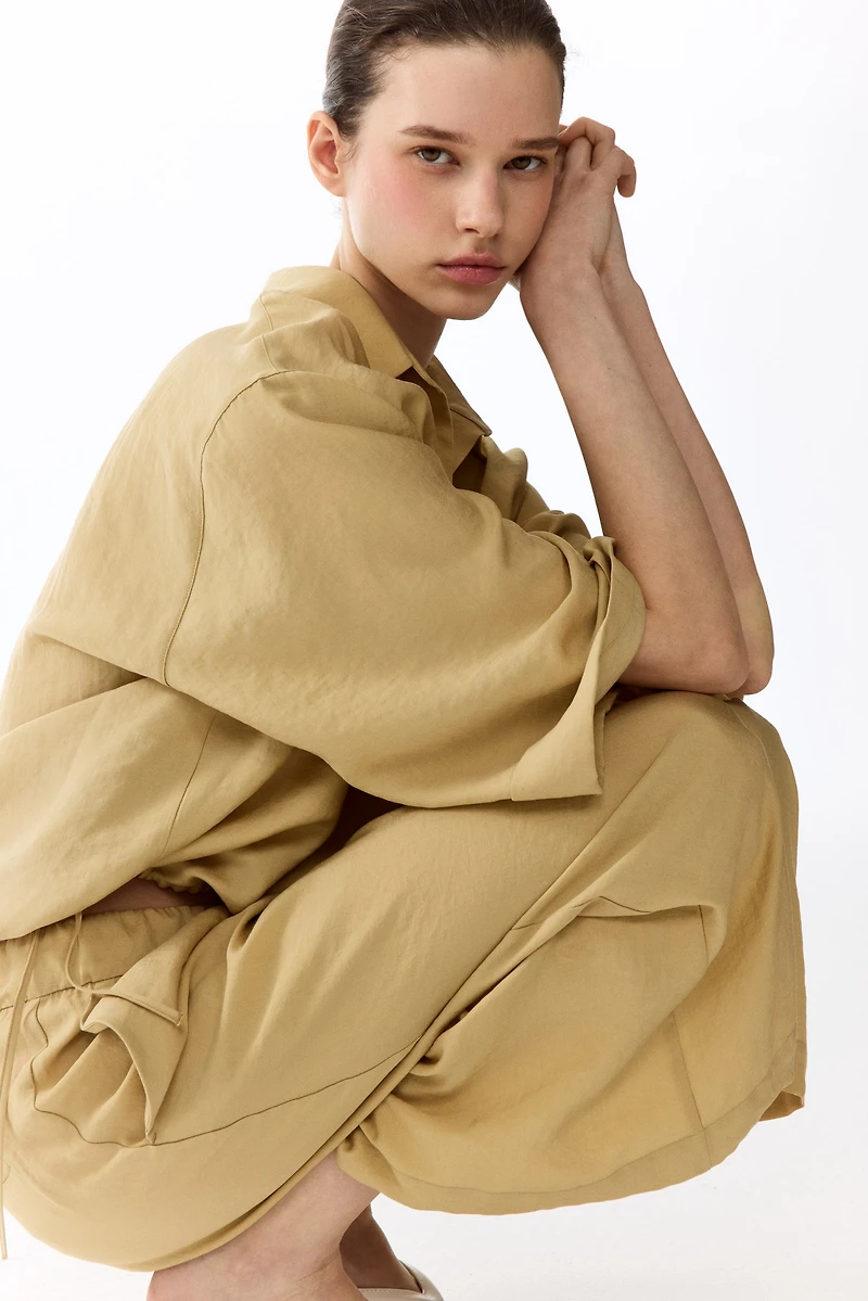 Straight-Leg Lyocell-Blend Pants