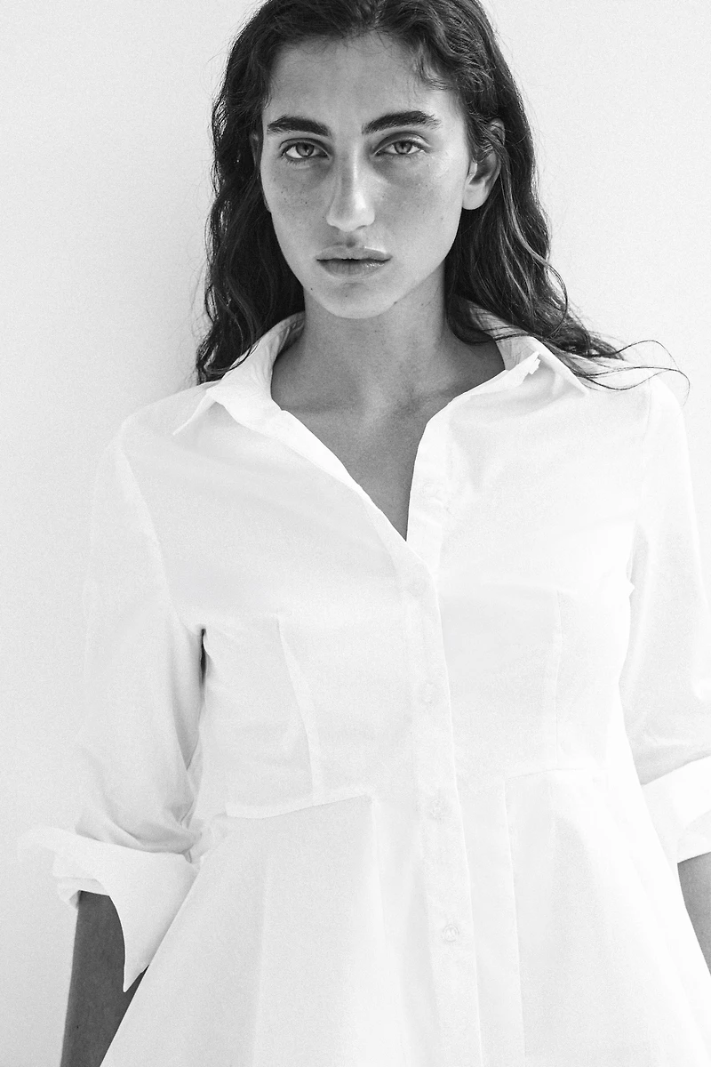 Chemise péplum en coton