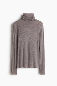 Wool Turtleneck Top