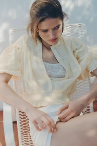 Pintucked Cotton Blouse