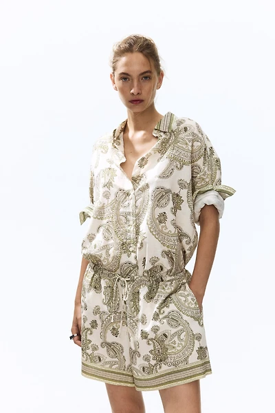 Linen-Blend Shorts