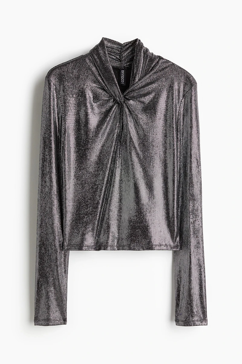 Shimmery Twist-Detail Top