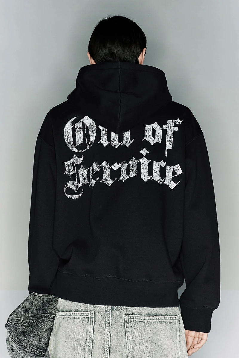 Loose Fit Printed Hoodie