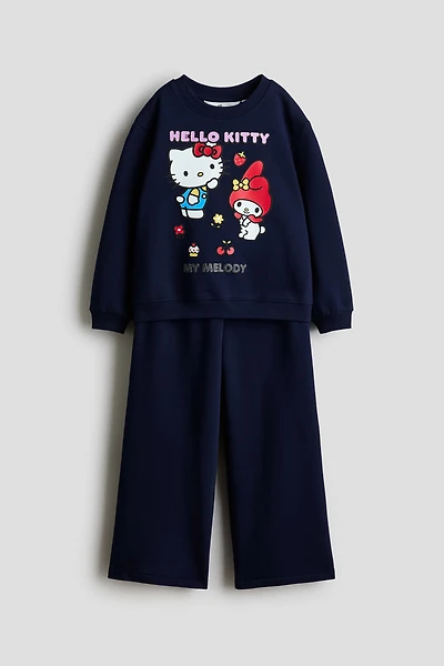 2-Piece Printed Sweatshirt and Joggers Set