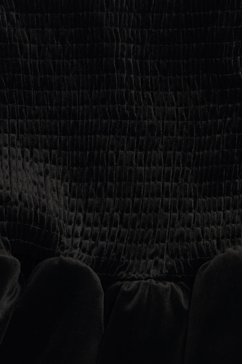 Smocked Velour Skirt