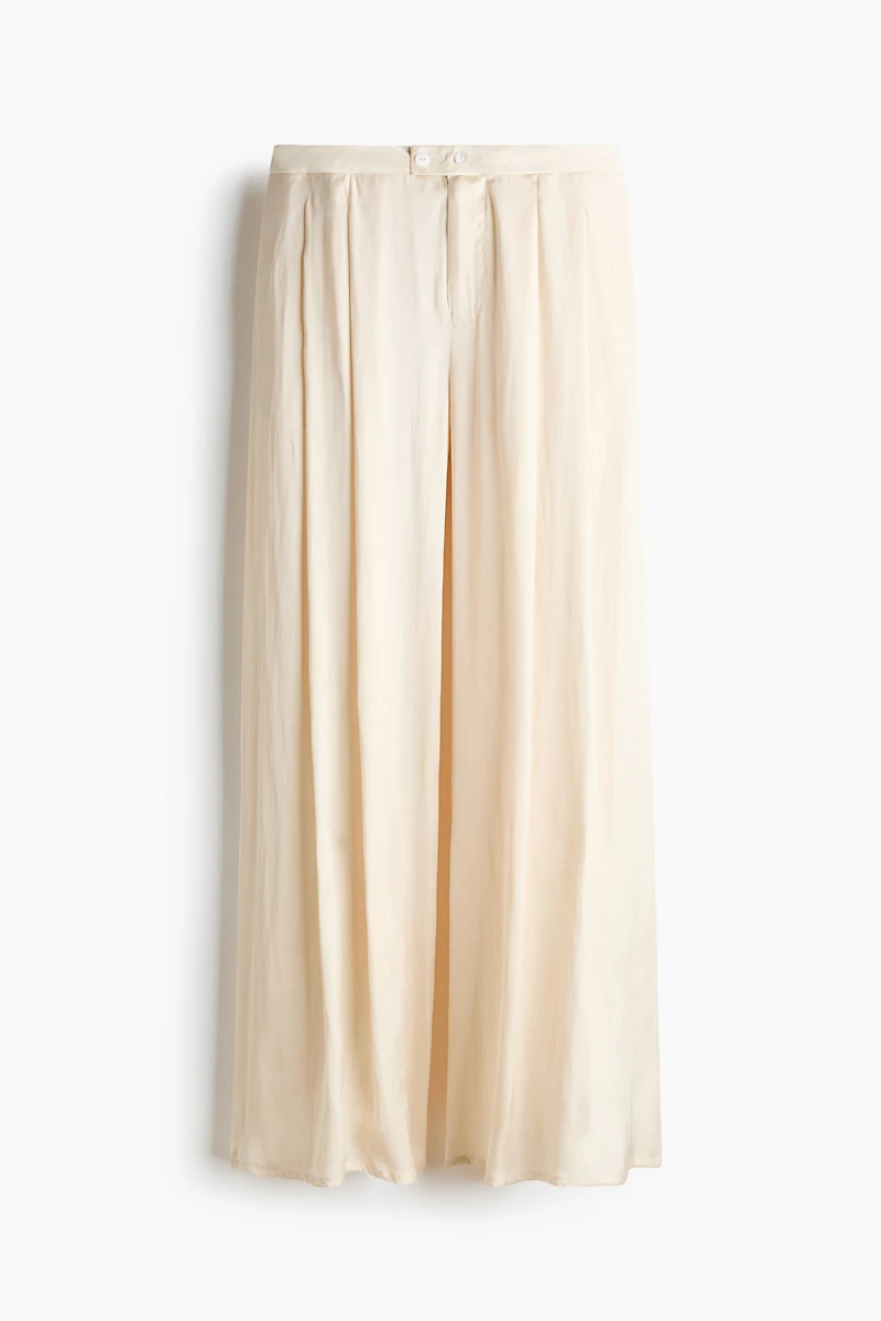 Wide-Leg Satin Pants