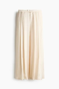 Wide-Leg Satin Pants