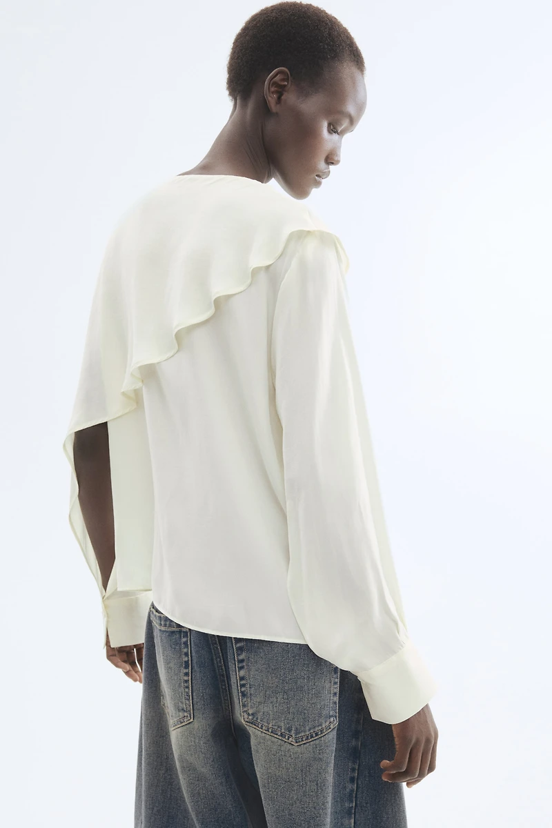 Cape-Detail Blouse