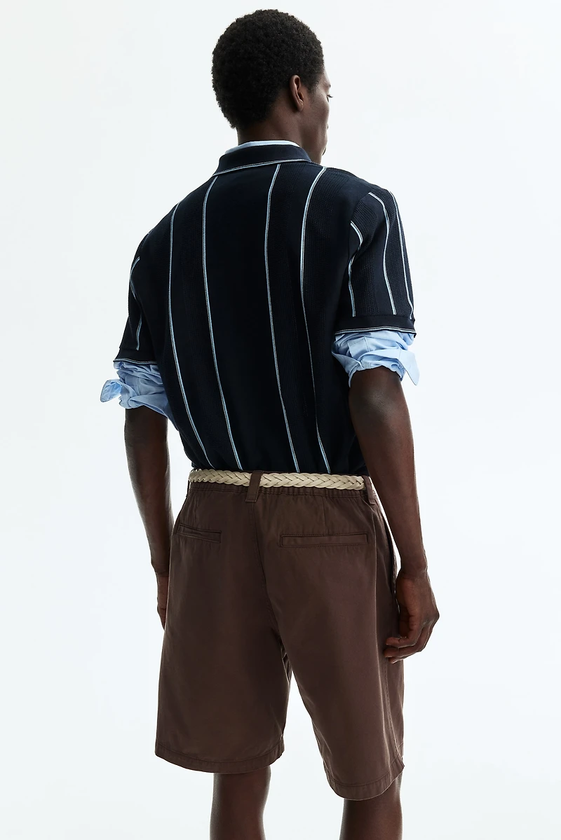 Short de coutil coupe décontractée en coton